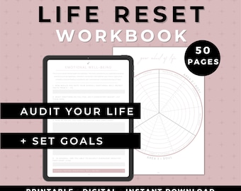 Life Reset Workbook | Audit Your Life, Set Goals (Digital Download)