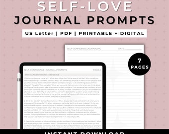Self Love Journal Prompts | Guided Confidence Workbook (Digital Download)