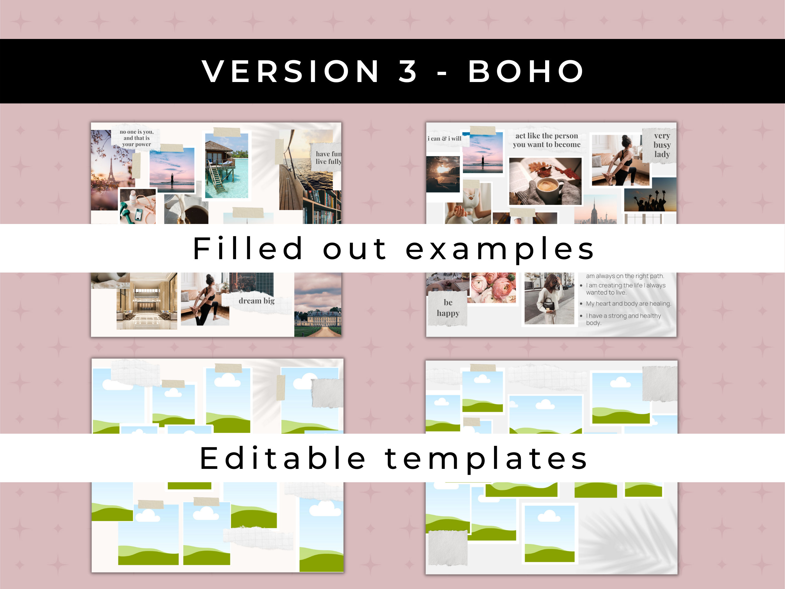 Canva Vision Board Template Kit, 15 Unique Designs (digital Download ...