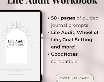 Life Audit Workbook | Goal Setting, Personal Development Planner (Digital Download)