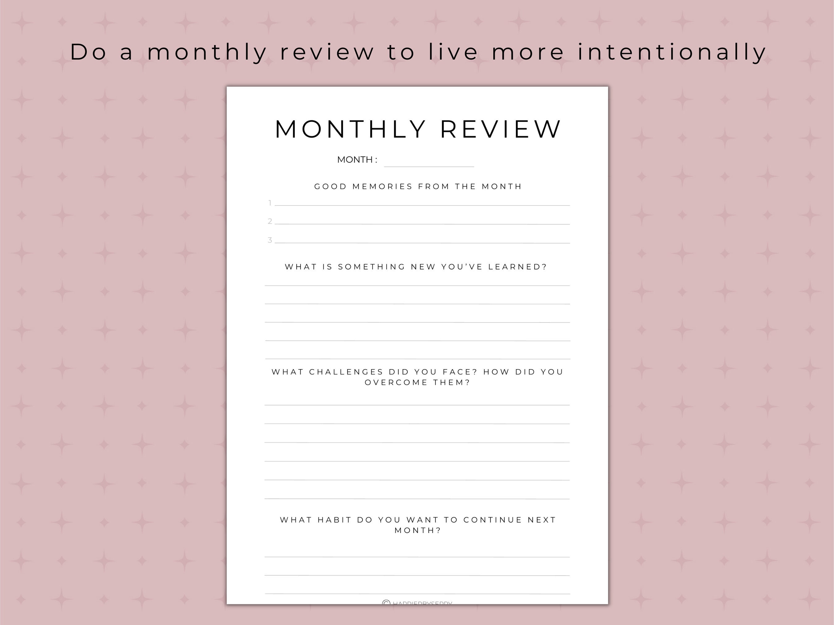 Monthly Goal Setting Journal | Guided Prompts, Digital Planner (PDF ...