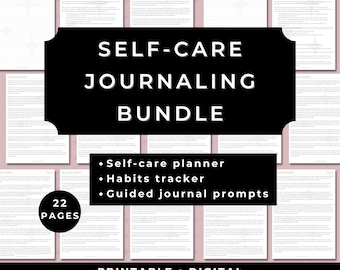 Wellness Planner Bundle | Self-Care Workbook, Mindfulness Journal (Digital Download)