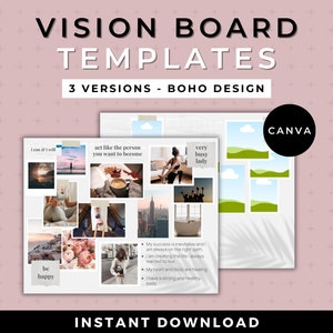 Digital vision board template Canva Vision board wallpaper, Printable 2024 vision board Canva editable vision board digital vision board Kit