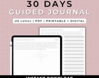 Journal Prompt Worksheets, Guided Journal Prompts, Digital Journal Prompts, Goodnotes digitales Journal mit Prompts, Anxiety Journal digital