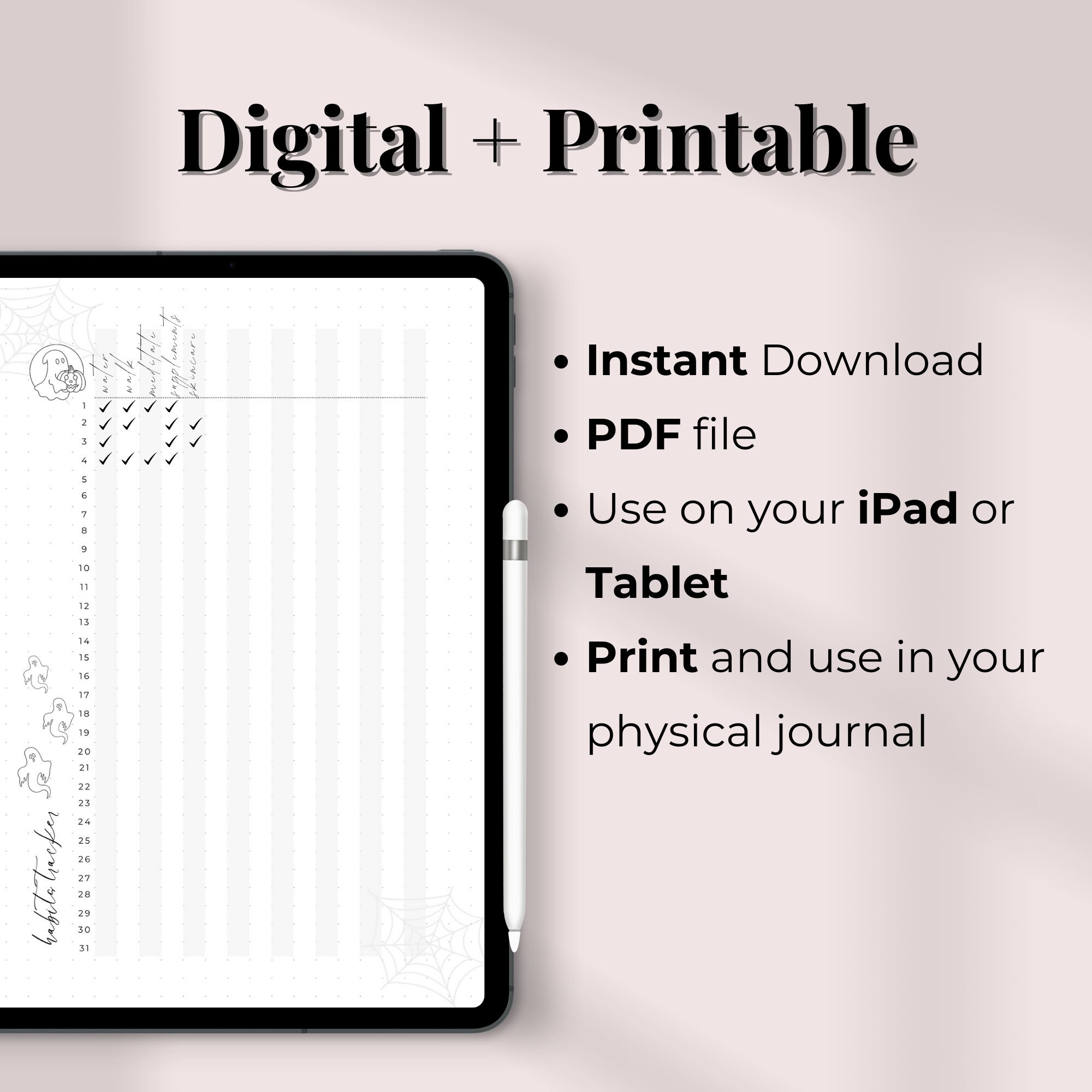 PREMADE BULLET JOURNAL Printable Halloween Bujo Cover, Bullet Journal
