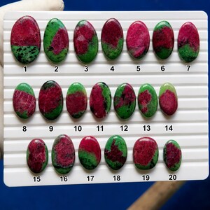 Natural Pink Ruby Zoisite Oval Shape Smooth Cabochon Loose Healing Gemstone July Birthstone For Custom Rings Pendant Jewelry Making