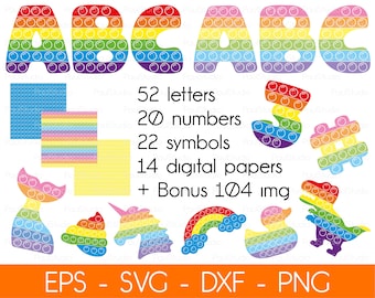 Rainbow Pop It svg - Pop It Party svg - Fidget Toy svg - Pop it clipart - Pop it svg bundle - Pop it Clipart Pastel - Descarga digital