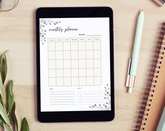Monthly Planner Page GoodNotes Notability One Page Planner one Page Yearly Outlook Monthly Planner Yearly Planner
