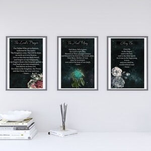 Prayer Trio Art Prints: Lords Prayer, Hail Mary, Glory Be (Digital Download)