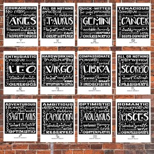 ALL 12 ZODIAC Signs | PRINTABLE Art | Personality Traits and Symbols - Etsy