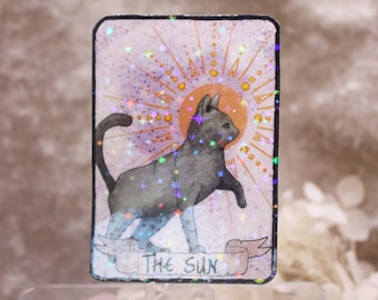Cat Tarot Card Sticker, The Sun Sticker