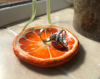 porte-objets orange / plateau à bijoux