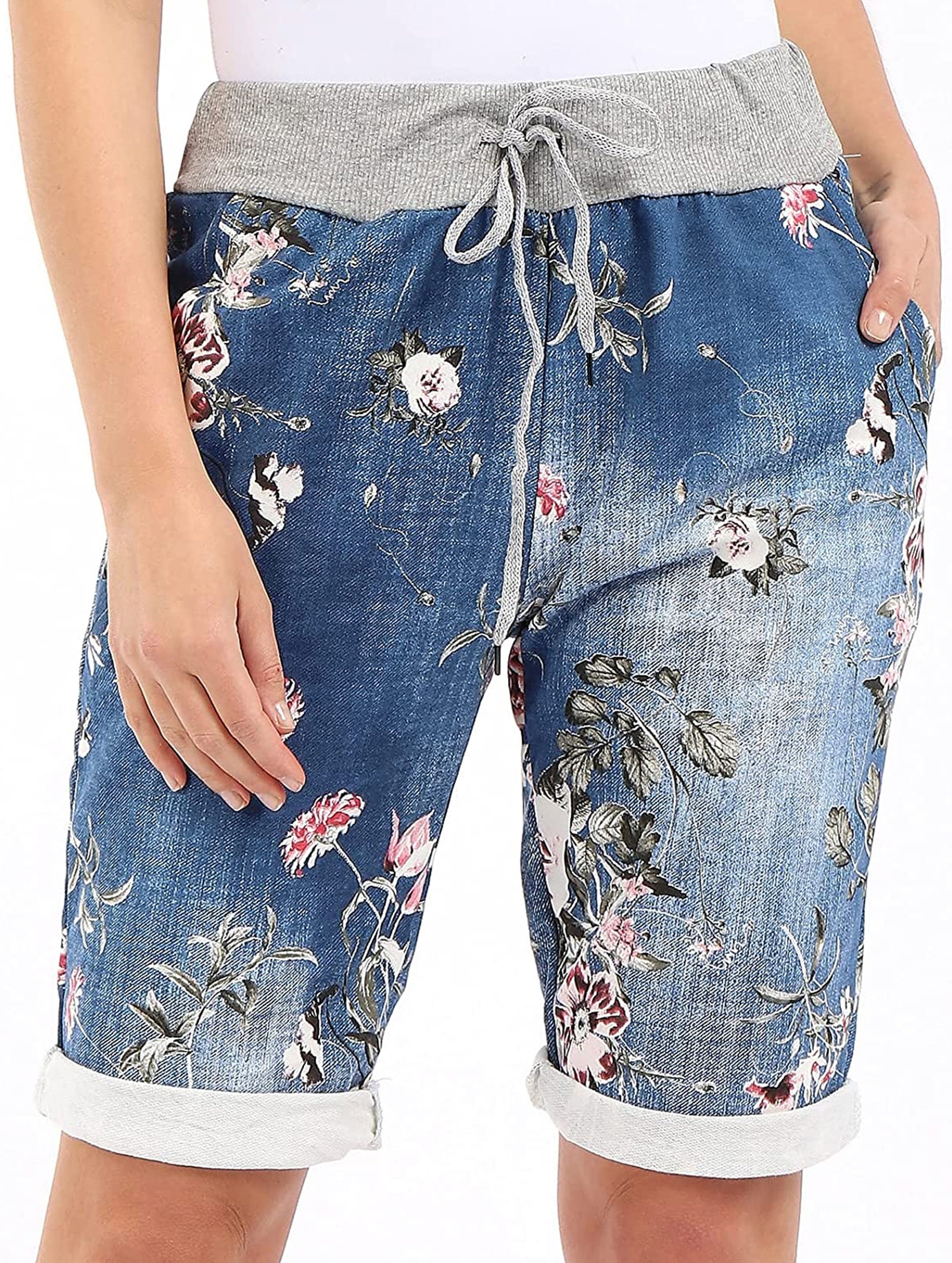 Women's Italian Shorts Ladies Floral 
