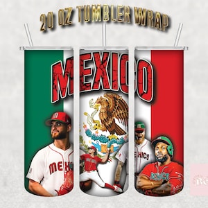 Mexico World Baseball  Classic 2023 20oz Tumbler Wrap png, Mexico Baseball PNG 2023, Mexico Baseball png, sublimation mexico tumbler, mex