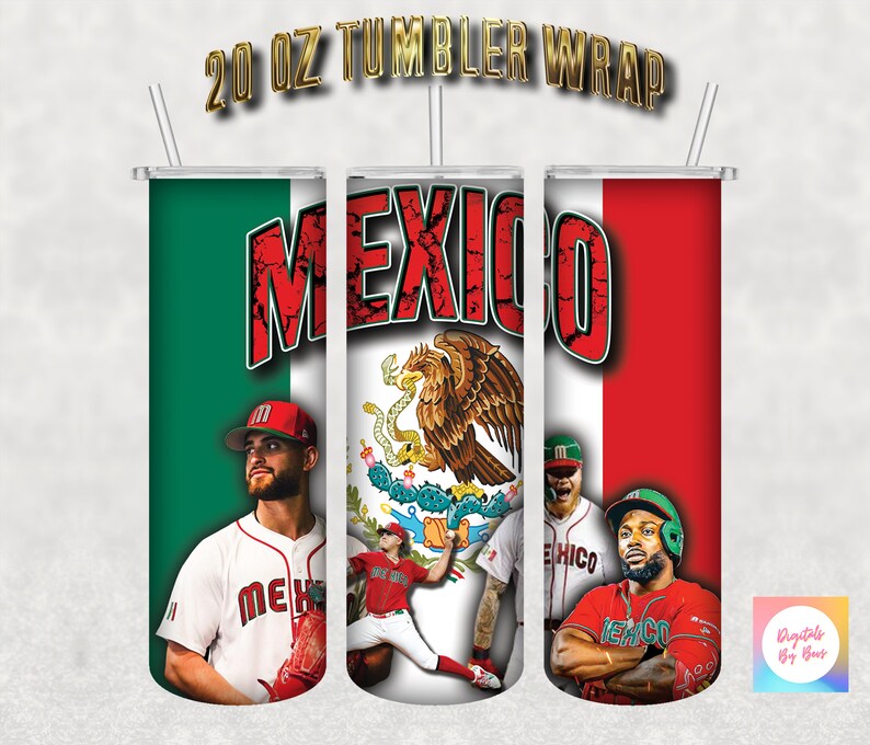 Mexico World Baseball Classic 2023 20oz Tumbler Wrap Png, Mexico