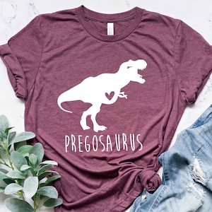 Pregosaurus T-Shirt, Funny Maternity T-Shirt, Pregnancy Announcement T-Shirt, Pregnancy Reveal Dinosaur Shirt, Pregosaurus Reveal T-Shirt