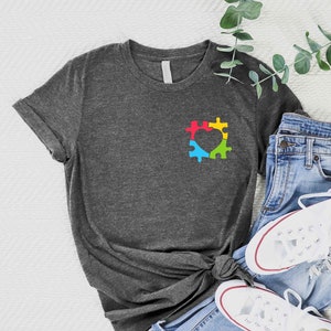 Autism Heart Shirt, Autism Awareness Shirt, Autism Mom Shirt, Autism Teacher Shirt,Mothers Day Gift,Puzzle Piece Shirt,Autism Awareness Gift