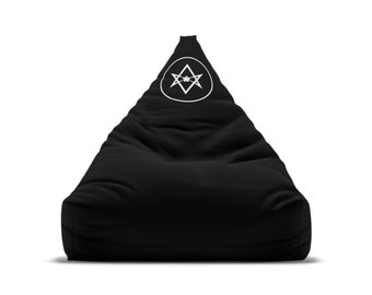 Bean Bag Cover Triangle Aleister C - Satanic Home Decor - Bean Bag Chair Cover - Occult Chair Cover