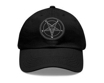 Sigil of Baphomet Embroidered Hat - Mystical Symbol Fashion Accessory - Satanic Hat