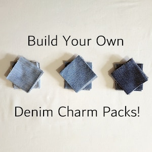 Denim Squares Pretagliati Jeans Quilting Tessuto Riciclato Recuperato Toppa Scuro Medio Chiaro Lavaggi Artigianato Cotone Personalizzato