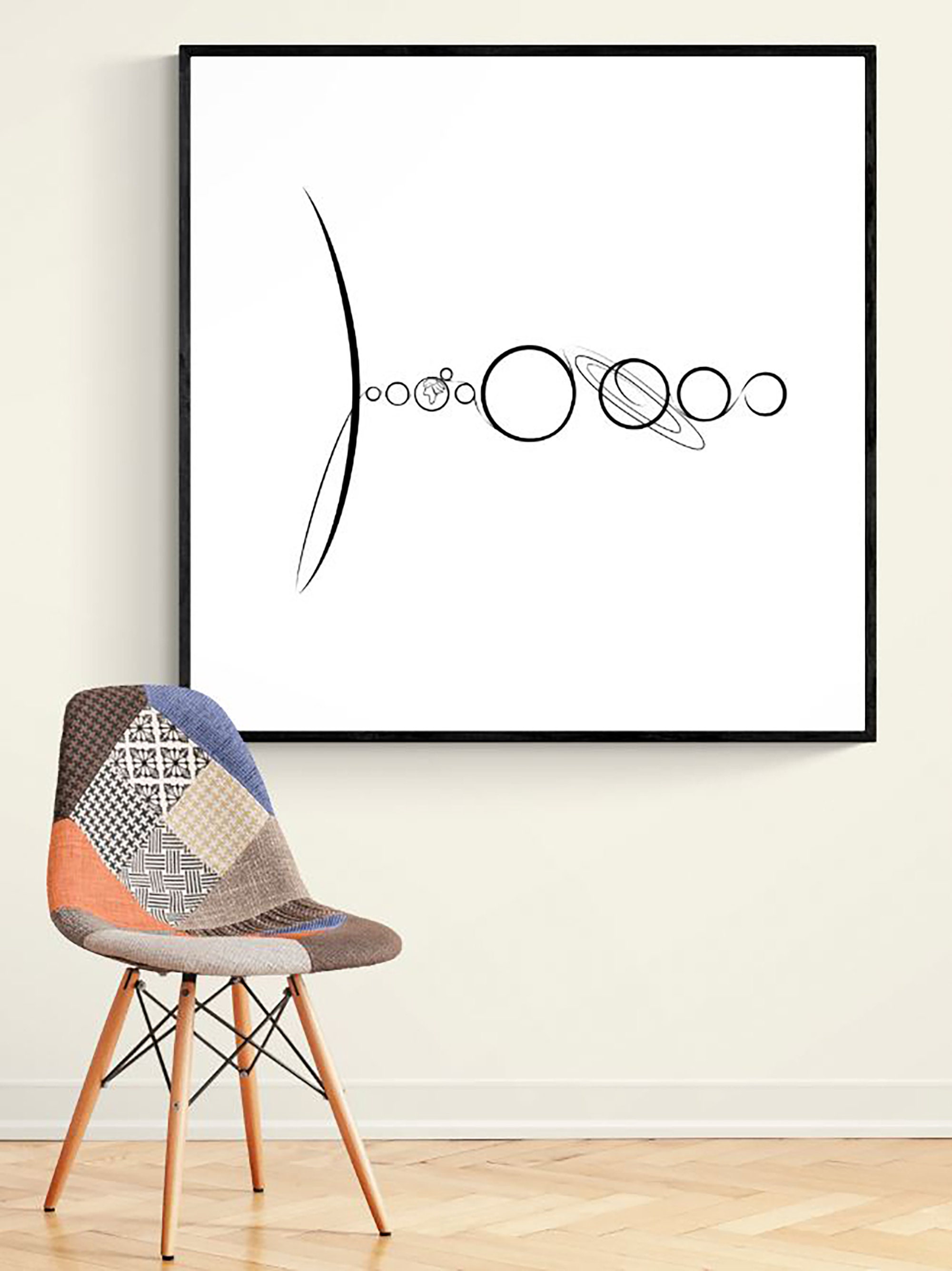 Solar System One Line Drawing. Planets Printable Minimalist One Line ...