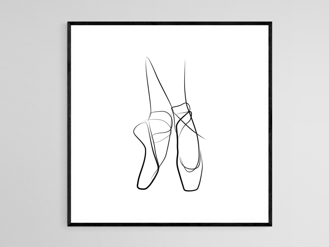 Ballet Shoes Printable One Line Art. Ballet Dancer Single Line - Etsy