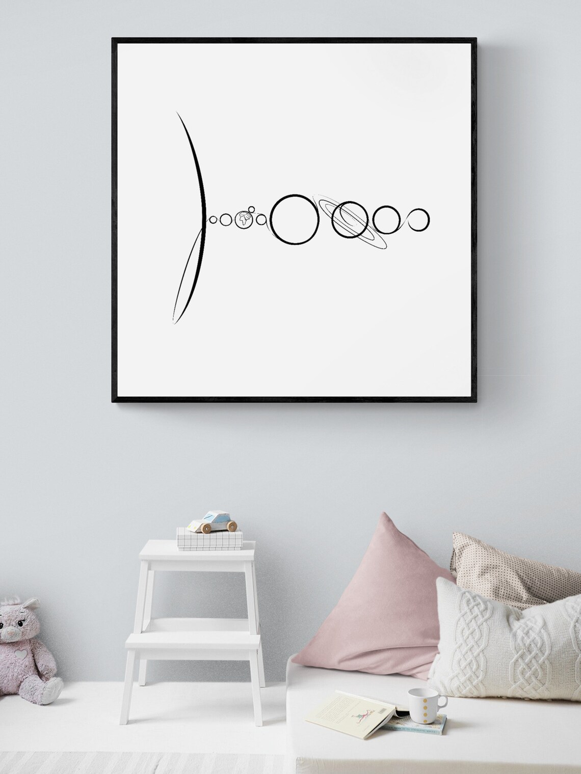 Solar System One Line Drawing. Planets Printable Minimalist One Line ...