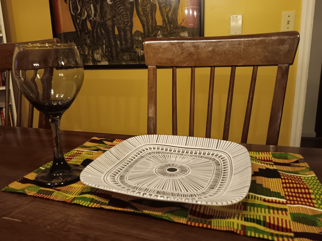 Kwanzaa Placemats Ghana Print Kente Fabric Etsy