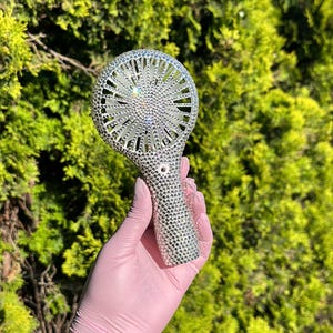 Rechargeable Bling Fan – Custom Rhinestone Handheld Fan for Bridesmaids, MUAs, Performers, Teen Girls, Glam Gifts & Festivals