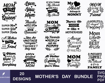 Mother's Day SVG Bundle: Mom Life Quotes (Digital Download)