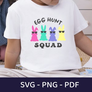 Egg Hunt Squad Svg, Easter Bunny Svg Png, Easter Kids Svg, Easter Svg, Easter Egg Svg, Peeps Svg, Easter Shirts Svg, Easter For Kids
