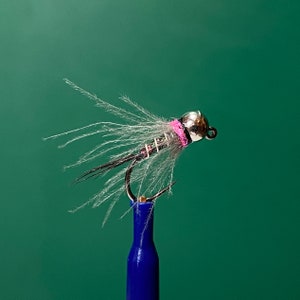 Iris Nymph with Pink Hot Spot Collar! Awesome Fly Fishing Fly! Fantastic Euro Nymph.