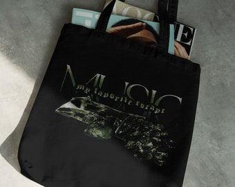 Music is My Favorite Escape Grunge Guitar Pick | Eco Tote Bag