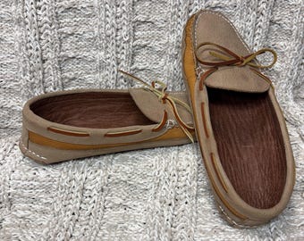 9.5 Wide Men's Double Soled & Lined Leather Moccasins