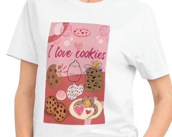 Ik hou van koekjes shirt-bakshirt-slimste koekjes-bakkershemden-cadeau voor bakker-choco zoete minnaar-banketbakker shirt-bakken geschenken-koekjes