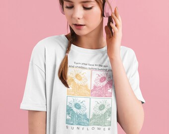 Zonnebloem T Shirt-Wildflower Shirt-Bloem Shirt-Botanische Shirt-Floral Tee-Garden Shirt-Cottagecore-Boho Shirt-Gardener-Inspirerende Quote