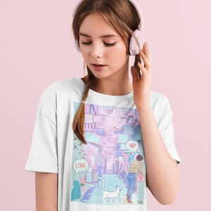 Vintage Anime Shirt-Aesthetic Manga Shirt-Kawaii Anime Tee-Love Manga Shirt-Cute Anime Shirts-Anime Clothing-Harajuku Shirt-Anime lover Gift