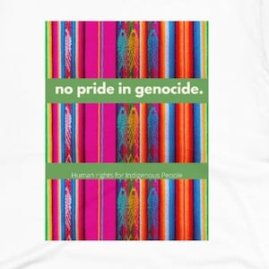 Inclusion Shirt-No Pride in Genocide Indigenous Rights Decolonize T Shirt-ECO Friendly Tee Human Rights Activist Social Justice  & Equality