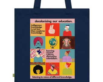 Dekoloniseer onderwijs-dekoloniseer je geest-inclusie Tote Bag-Equity-Diversity-Decolonize Bag-Librarian Gifts-Indigenous Tote Bag-DECOLONIZE