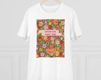 Vegan Life Good Vibe Shirt Gift - Fruit Veggie Lover & Veganism Plantaardig eten Clean Eating Boho Hippie Groovy Flower Power Esthetiek