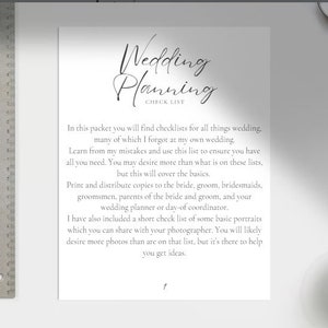 Printable Wedding Check List