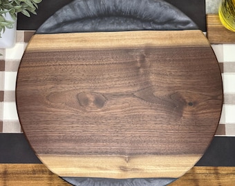 Steel Gray Epoxy Black Walnut Lazy Susan