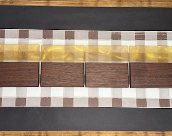 Gold Epoxy Black Walnut Coaster Set