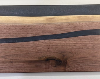 Purple Epoxy Black Walnut Charcuterie Board