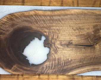 White Epoxy Black Walnut Charcuterie Board