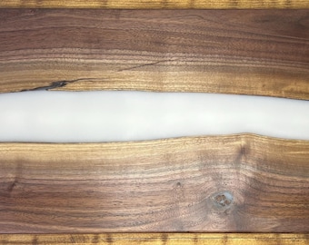 Matte White Epoxy Black Walnut Charcuterie Board