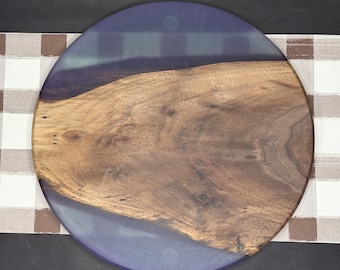 Purple Epoxy Black Walnut Decorative Plate