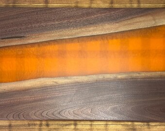 Orange Epoxy Black Walnut Charcuterie Board