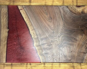 Merlot Epoxy Black Walnut Charcuterie Board