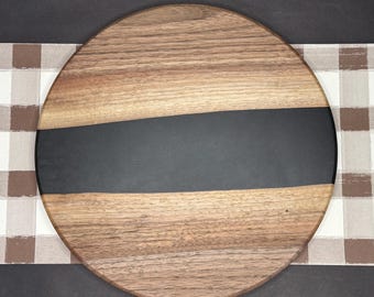 Black Epoxy Black Walnut Decorative Plate
